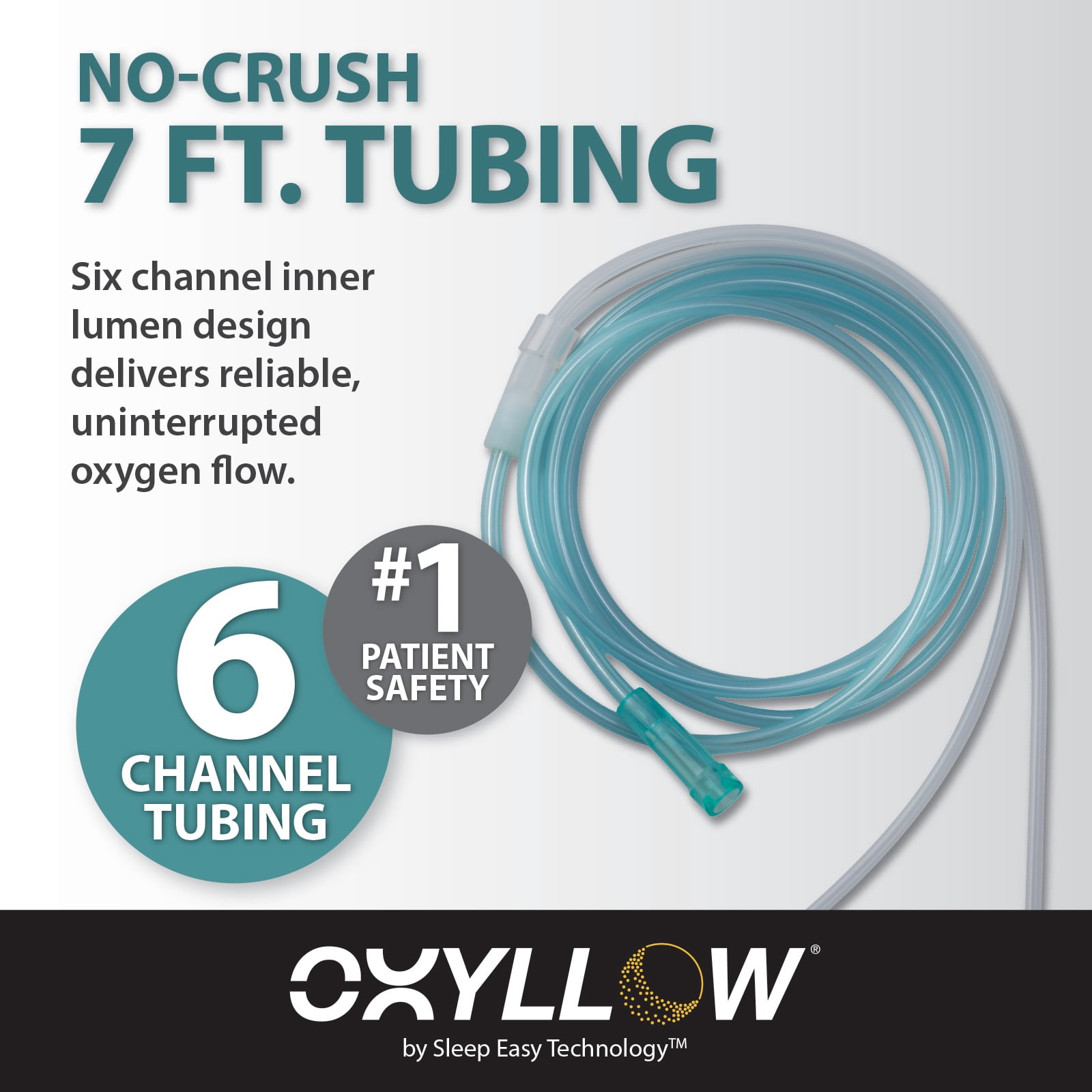 Oxyllow Super-Soft Nasal Cannula | Gentle on Nose, Cheeks and Ears | 3-Count | 7 FT | Adult-Size | Lightweight, Over-The-Ear Design