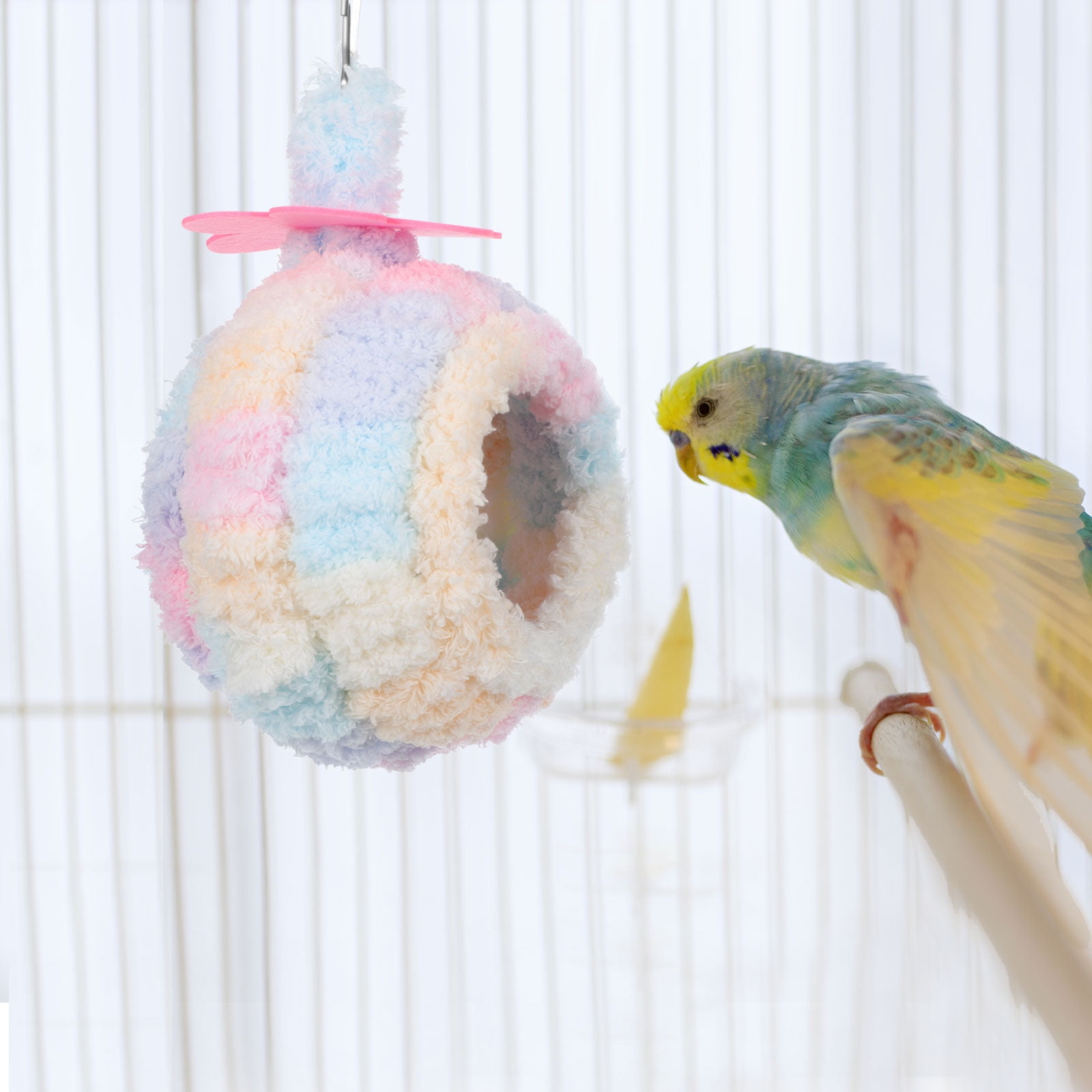 HONMEET Plush Hanging Bird Warm Winter Bed for Small Birds Ideal for Cages and Pet Rooms