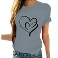 thumbnail image 2 of Rezuofi 2 Pcs Womens Valentine's Day T Shirt Cute Love Heart Graphic Tee Summer Casual Short Sleeve Crewneck for Her, 2 of 7