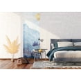 thumbnail image 2 of Dundee Deco's Geometric Yellow White Blue Mountain Painting Wall Mural, 35 in X 106 in (27 sq ft.), 2 of 5