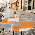 thumbnail image 3 of Abstract Orange Gray Oil Painting Elastic Fitted Round Table Cover Vintage Texture Waterproof Outdoor Tablecloth for Holiday Party, Picnic, Patio & Dining Fits Tables Up to 36"-44", 3 of 8