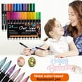 thumbnail image 1 of cpengpj Clearance Double Line Pen Color Hand Account Pen Dream Metal Pen Hand-painted 24 Color Highlighter Marker Pen, 1 of 9