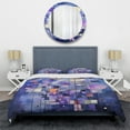 thumbnail image 3 of Designart "Abstract Geometric Tones in Blue II" Abstract Geometric Bedding Covert Set - Abstract Blue Modern Bed Set With 2 Shams, 3 of 5