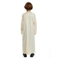 thumbnail image 3 of ANINEO Boys Robe Clothes Kimono Loose Abaya Long Sleeve Embroidered Chiffon Kaftan Cardigan Casual Dubai Thobe, 3 of 7