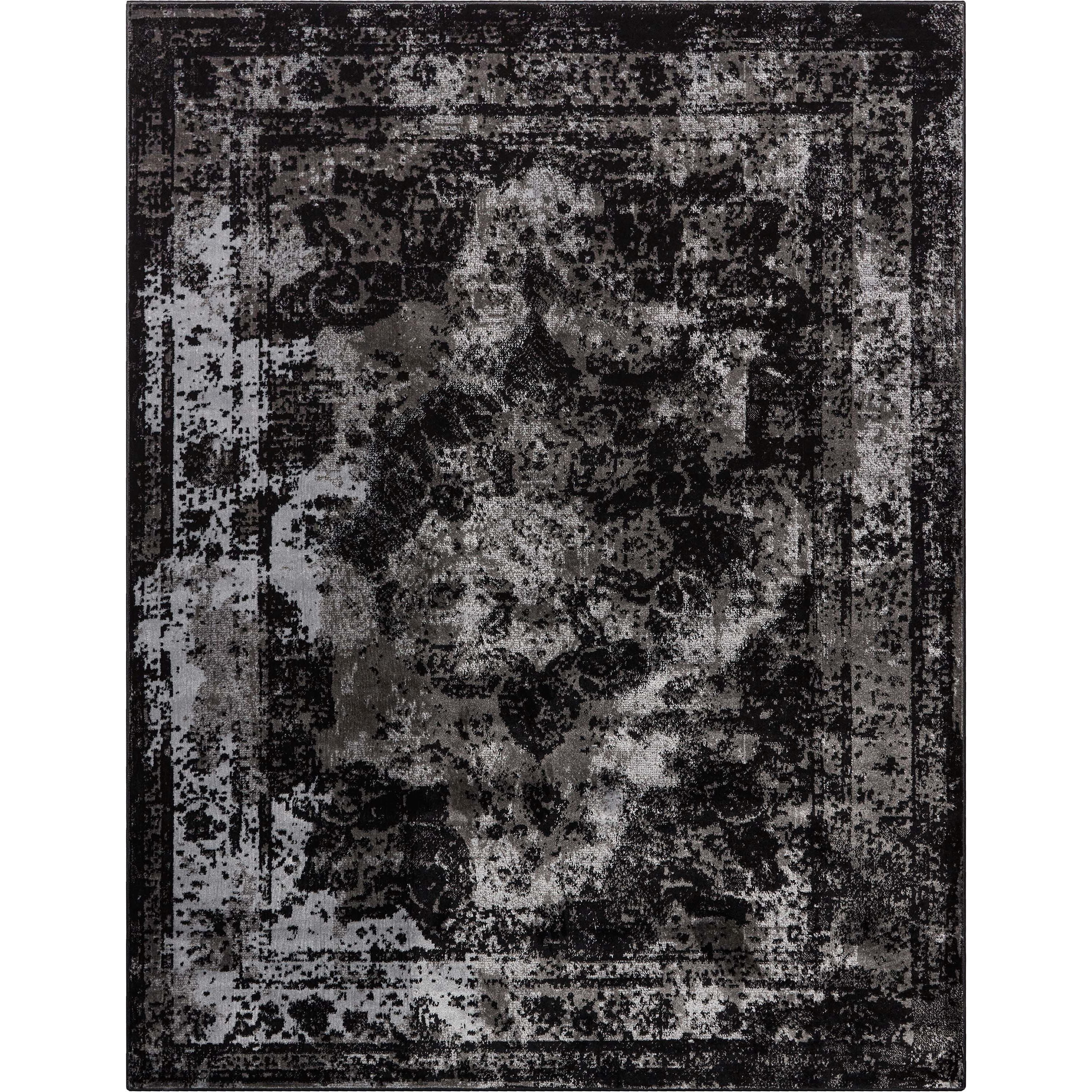Well Woven Patras Black | Vintage Oriental Medallion | Area Rug 5x7 (5'3" x 7'3")