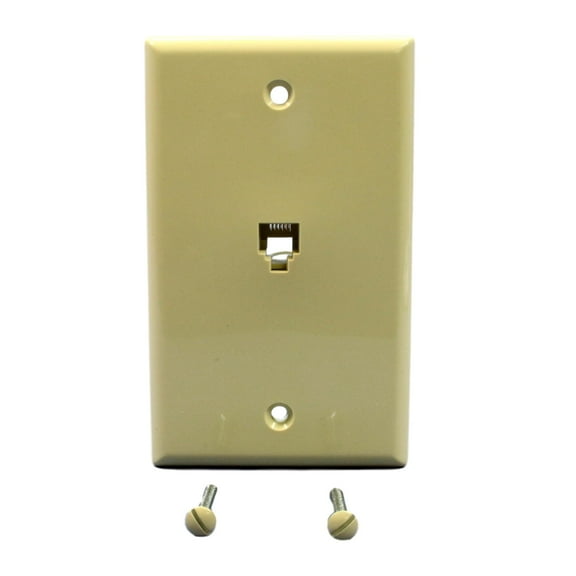 Ivory 6-Wire Phone Jack Telephone Wall Plate 40238-I