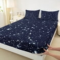 thumbnail image 3 of Manfei Constellation Twin Sheet Sets,Galaxy Astrology Twin Fitted Sheet,Deepblue White Flat Sheet For Girls,Ultra Soft Home Decor,3-Piece, 3 of 7
