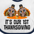 thumbnail image 4 of Inktastic Twins First Thanksgiving Turkey Boys or Girls Baby Bib, 4 of 4