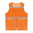 thumbnail image 6 of TiaoBug Child High Visibility Safety Vests with Zipper Front Reflective Mesh Work Construction Safety Vest Orange 9-10, 6 of 7