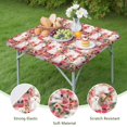 thumbnail image 4 of Bichon Frise Dog and Pioneer Flower Square Fitted Tablecloth with Elastic Edge,Square Table Cover,Washable Elastic Table Cover for Home Kitchen Party Decor 36"x36", 4 of 6