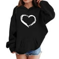 thumbnail image 4 of Mercatoo Heart Print Hoodie for Girls Cute 1reppy Hooded Sweatshirt Winter Oversized Long Sleeve Pullover Tops, 4 of 6
