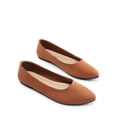 thumbnail image 4 of Zapatos DREAM PAIRS Flats de Gamuza para Mujer Punta Fina Marrón Talla 6, 4 of 8