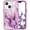 Purple, variant on Marble Pattern Case for iPhone 15, Cute Heavy Duty 3 in 1 Full Body Shockproof Hard PC+Soft Silicone Bumper Drop Protective Stylish Women Girls Phone Case Cover for iPhone 15 6.1" (Hot Pink)