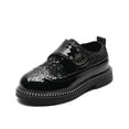 thumbnail image 1 of GPOECD Chaussures Habillées pour Garçons Style Classique avec Paillettes Bout Pointu Talon Bas à Lacets pour Performance Semelle Souple Fermeture à Crochet Boucle 4-14 Ans 01_Black,39, 1 of 7