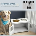 thumbnail image 4 of PawHut Dog Food Storage Cabinet with Bowls & Dog Feeding Station, White, 4 of 9