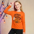 thumbnail image 6 of Kiijoy Girls Halloween Long Sleeve T Shirt Kids Cotton T-Shirt Top, Orange, Sizes 2-13, 6 of 6