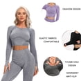 thumbnail image 5 of Top corto de Yoga sin costuras para mujer, Top de manga larga para Fitness, camisetas para correr, ropa deportiva de entrenamiento, ropa atlética, Top deportivo, 5 of 5