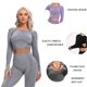 thumbnail image 5 of Top corto de Yoga sin costuras para mujer, Top de manga larga para Fitness, camisetas para correr, ropa deportiva de entrenamiento, ropa atlética, Top deportivo, 5 of 5