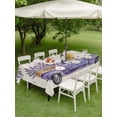 thumbnail image 4 of Outdoor Tablecloth with Umbrella Hole for Patio/Picnic/Party/Camping, Purple Lavender Waterproof Table Cloth Rectangle Table Cover Washable, Spring Floral Flowers Truck Farmhouse Beige (54"x 80"), 4 of 8