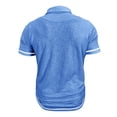 thumbnail image 5 of LTTVQM Men's Casual Polo Shirts Short Sleeve Button Classic Summer Spring T-Shirts Cotton Slim Fit Tees Lightweight Golf Top with Pocket Light Blue 3XL, 5 of 6