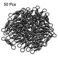 thumbnail image 3 of Uxcell Fishing Barrel Swivels Solid Ring Terminal Tackle for Freshwater Fishing Black 94lb, 3 of 4