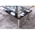 Hodedah Glass Rectangle Coffee Table, Clear/Black