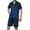 D-Blue, variant on GERsome Men's 2 Piece Pajamas Sets Short Sleeve Button Down Sleepwear and Shorts Soft Loungewear Sets with Pockets S-2XL