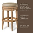 thumbnail image 4 of Open Box Maven Lane Bar Stool in Weathered Oak Finish w/ Avanti Vegan Leather, 4 of 7