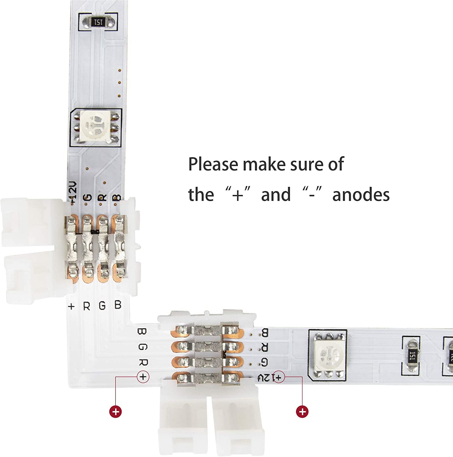 LED Strip Connector Kit for 5050 10mm 4Pin,Includes 8 Types of Solderless LED 