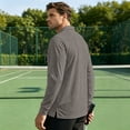 thumbnail image 7 of Domuza Mens Long Sleeve Work Polo Shirt with Pocket, Moisture Wicking Quick Dry, Durable Collared Shirt for Outdoor Job Gray XL, 7 of 7