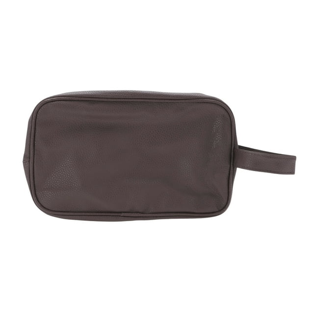 1 Pc Bolsa de Maquillaje de Viaje Portátil para Negocios Marrón PU