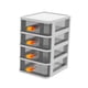 thumbnail image 3 of Caja de almacenamiento de mesa, cajón de escritorio, contenedor para artículos diversos, organizador de escritorio para ahorro de espacio, estante de 4 capas blancas, 3 of 8
