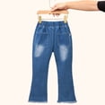 thumbnail image 4 of Spring Autumn Children Jeans  Girls Cotton Print Splice Stretch Denim Pants Korean Teenage TrousersWear Kids ClothingDenimRipped, 4 of 6