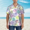 thumbnail image 5 of Uemuo Sea Turtles Printed Regular Fit Short Sleeve Casual Hawaiian Shirt for Men,Aloha shirt,Tropical shirt,Floral print shirt,Vacation Beach shirt-XX-Large, 5 of 9