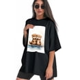 thumbnail image 3 of Plus Size Shirt for Women Black Tops for Women Short Sleeves Shirt for Women Cute Otter T Shirt Crewneck Shirt for Women XL, 3 of 5
