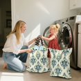 thumbnail image 5 of Wobogo Green Rhombic Travel Laundry Bag Dirty Clothes Organizer Top Handle Strap Design Suitable for Beach Camping Dormitory Bathrooms, 5 of 7
