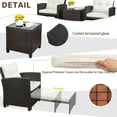thumbnail image 3 of Sobaniilo 5 Piece Patio Furniture Set,Outdoor PE Wicker Patio Chair Two with Ottoman Underneath, Wicker Lounge Chair with Side Table, Beige, 3 of 8