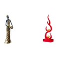 thumbnail image 1 of Figura de mujer africana, escultura de resina, estatua tribal, adorno abstracto de fuego, artesanía hecha a mano, ideal para regalar, decoración del h, 1 of 8