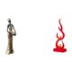 thumbnail image 1 of Figura de mujer africana, escultura de resina, estatua tribal, adorno abstracto de fuego, artesanía hecha a mano, ideal para regalar, decoración del h, 1 of 8