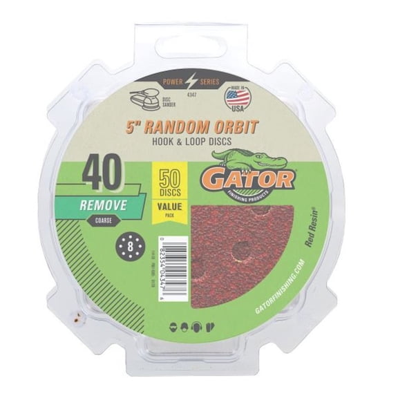 Gator 5" Red Resin 8 Hole Hook and Loop Disc 50 Pack