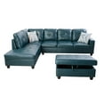 thumbnail image 4 of Ainehome Modern Sectional Sofa Set,3PC L-Shaped Living Room Couches,Emerald Green Leather, 4 of 7