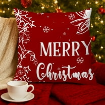 Hometravel Holiday Pillow Cover, Short Plush Cushion Protector, Christmas Themed Design for Sofa and Chair Decoration