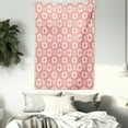 thumbnail image 3 of Coral Tapestry, Geometric Art Deco Pattern with Lacing Shapes 30s Style Vintage Motifs, Wall Hanging for Bedroom Living Room Dorm Decor, 40W X 60L Inches, Coral Light Coral White, by Ambesonne, 3 of 5