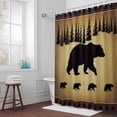 thumbnail image 6 of Vintage Animals Bear Shower Curtain for Bathroom Decor, Black Pine Forest Retro Animal Waterproof Fabric Shower Curtain, 72"x84" Set with 12 Hooks, 6 of 9