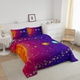 thumbnail image 2 of Outer Space Bedding Twin Size Solar System Comforter Set for Boys Girls Purple Galaxy Starry Sky Bedding Comforter Sets Universe Room Decor Duvet Insert for Teens Kids Planet Quilt with 1 Pillowcase, 2 of 5