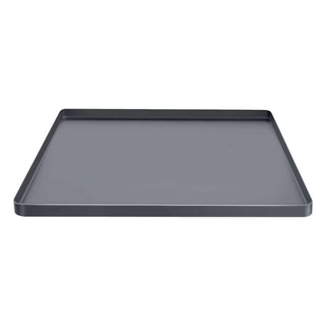 Tnarru Tapis de Sol en Silicone pour Mini Réfrigérateur Tapis de Congélation Plateau Antidérapant Réutilisable Bord Haut Surélevé Mini Réfrigérateur Bac d'Égouttement pour Mini Réfrigérateurs Gris