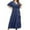 Blue, variant on Plus Size Dresses for Women Polka Dot Printed Dress V Neck Short Sleeve Waist Maxi Dress