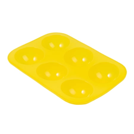 J&J 6 Cup Nonstick Silicone Muffin Pan, 1" Diameter Cups