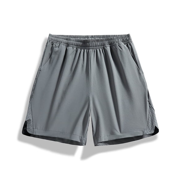 Qgtaibl Men's Cooling Summer Shorts S Quick Dry Running Training Athletic Shorts Lightweight Elastic Waist Gym Shorts with Pocket Dark Gray
