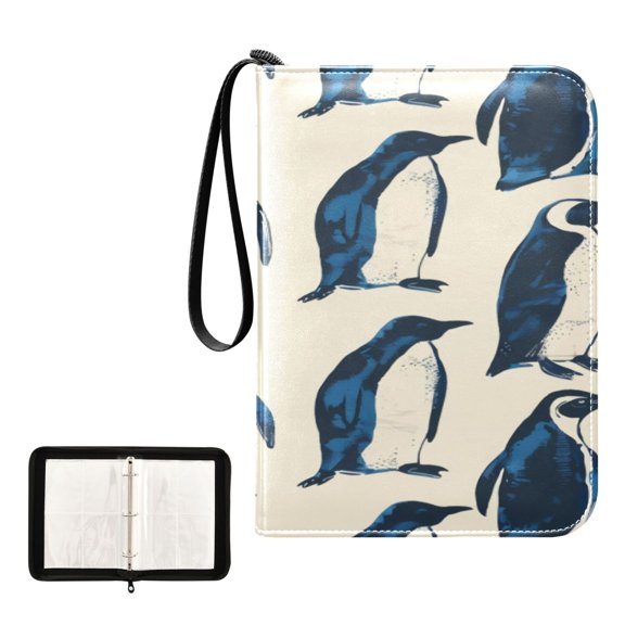 Game Card Storage Bag Collectible Trading Card Albums The 4-Pocket Card Binder With 50-Page Sleeve Can Hold 400 Game Cards Blue Penguin